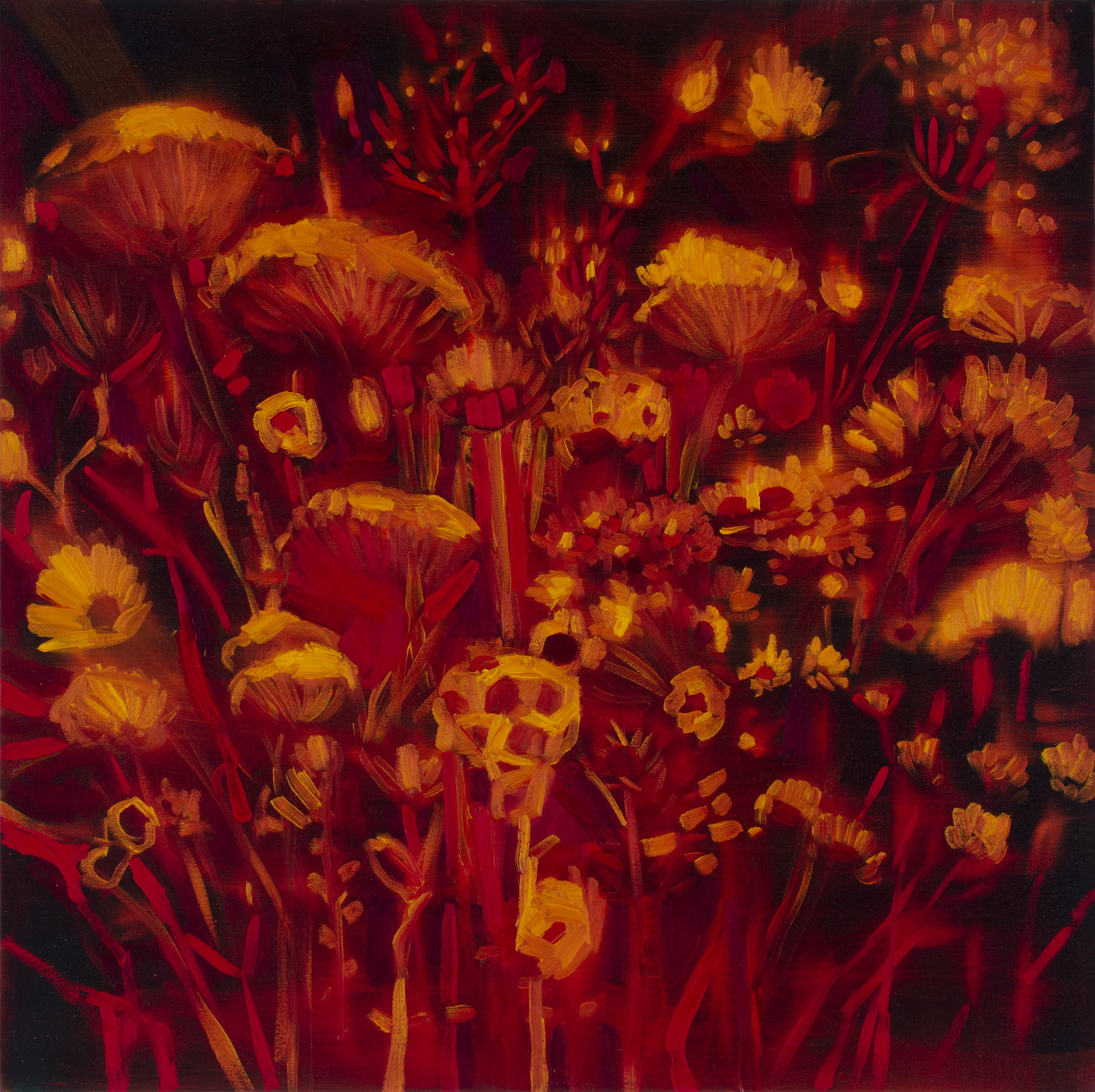 Field Studies (Crimson) Oil on canvas by Tanja Kunz